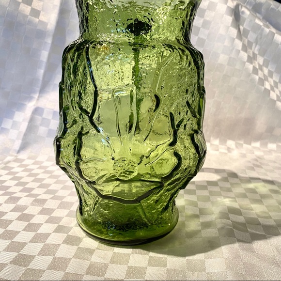 Vintage Olive Anchor Hocking Rainflower Pitcher - Picture 5 of 10